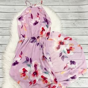 Pink floral summer dress